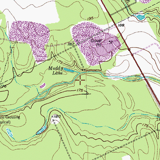 Topographic Map of Muddy Lake, TX