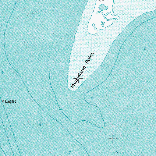 Topographic Map of Mudisland Point, TX