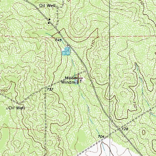 Topographic Map of Muerto Windmill, TX