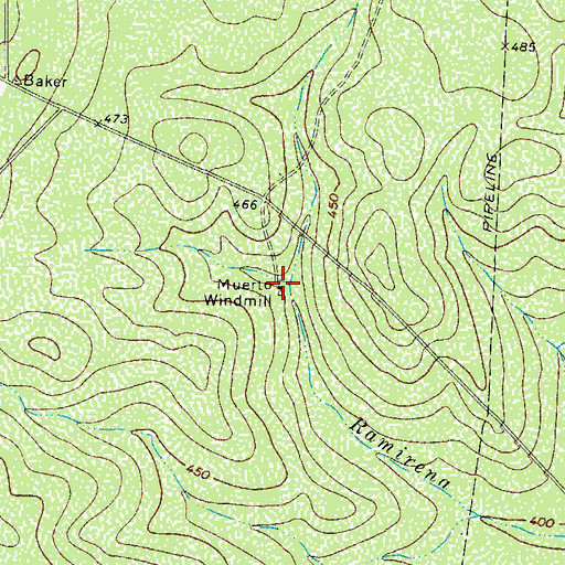Topographic Map of Muerto Windmill, TX