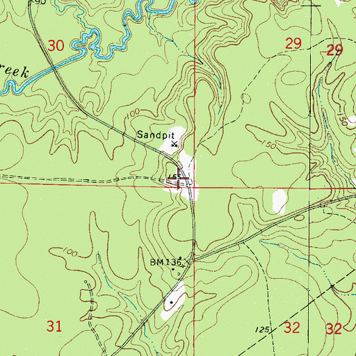 Topographic Map of Oakchia Fire Tower (historical), AL
