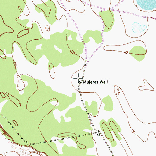 Topographic Map of Mujeres Well, TX