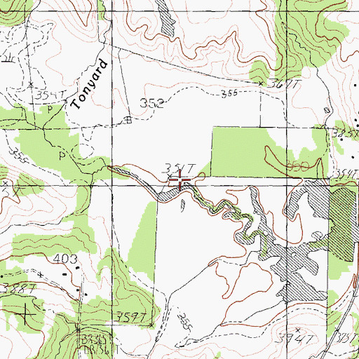 Topographic Map of Mulberry Branch, TX