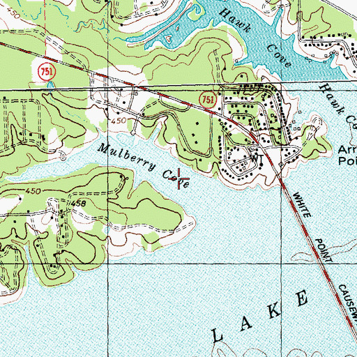 Topographic Map of Mulberry Cove, TX