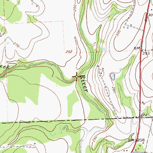 Topographic Map of Mulberry Creek, TX