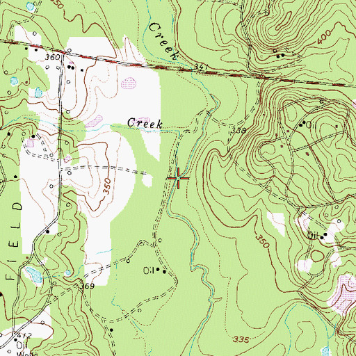 Topographic Map of Mulberry Creek, TX