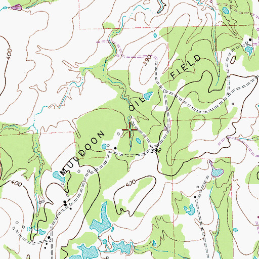 Topographic Map of Muldoon Oil Field, TX