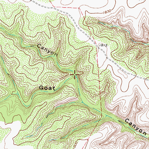 Topographic Map of Mule Canyon, TX