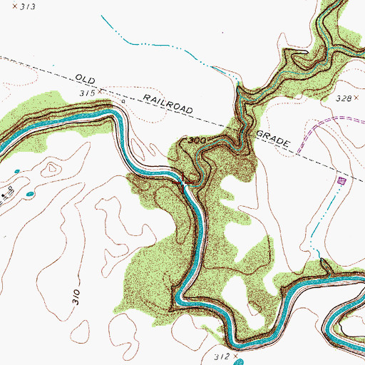 Topographic Map of Mule Creek, TX