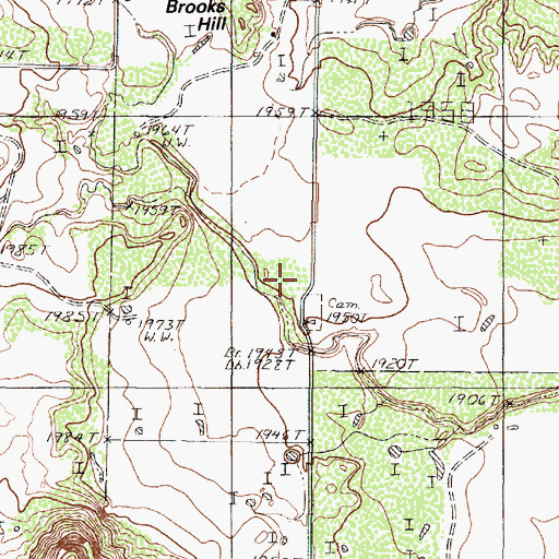 Topographic Map of Mule Creek Cemetery, TX