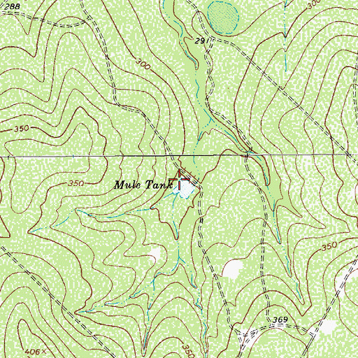 Topographic Map of Mule Tank, TX