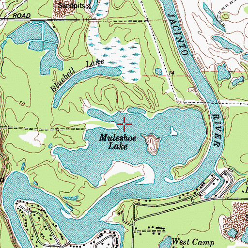 Topographic Map of Muleshoe Lake, TX