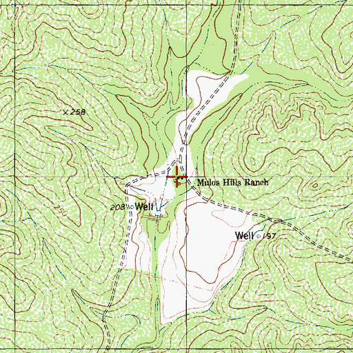 Topographic Map of Mulos Hills Ranch, TX