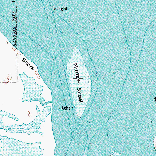 Topographic Map of Muray Shoal, TX