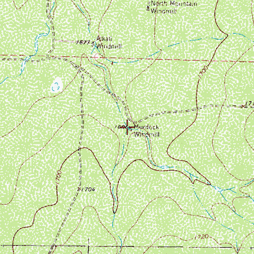 Topographic Map of Murdock Windmill, TX