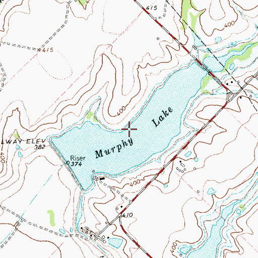 Topographic Map of Murphy Lake, TX