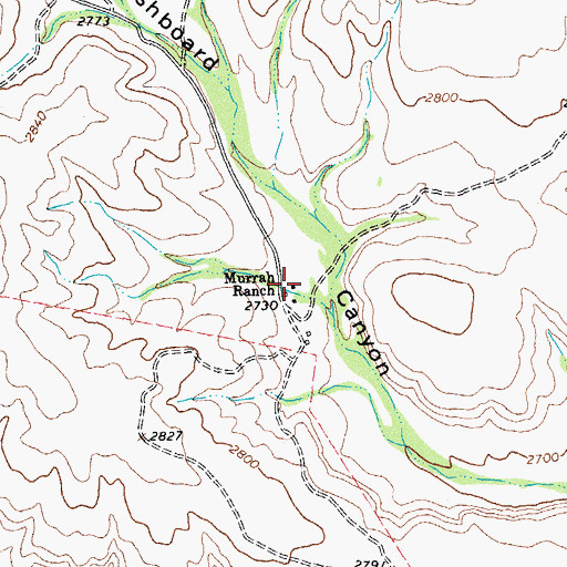 Topographic Map of Murrah Ranch, TX