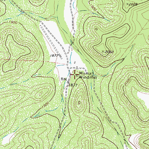Topographic Map of Murrah Windmill, TX
