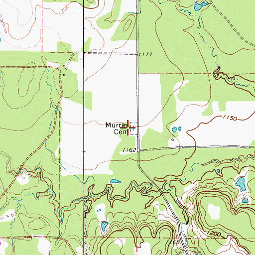 Topographic Map of Murray Cemetery, TX