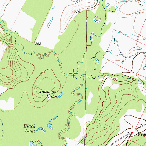 Topographic Map of Mush Creek, TX