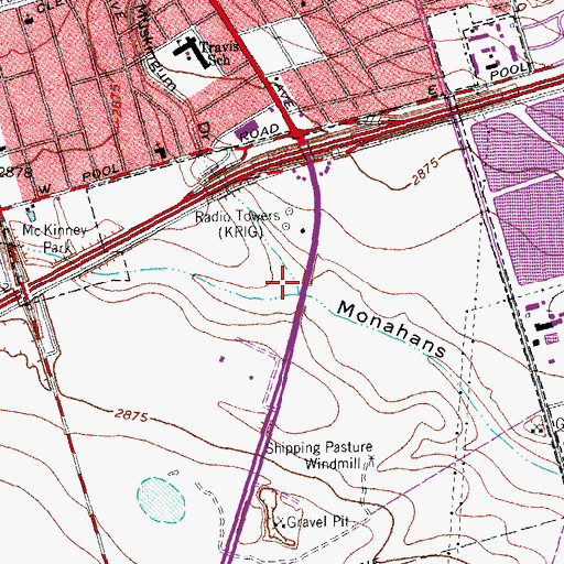 Topographic Map of Muskingum Draw, TX