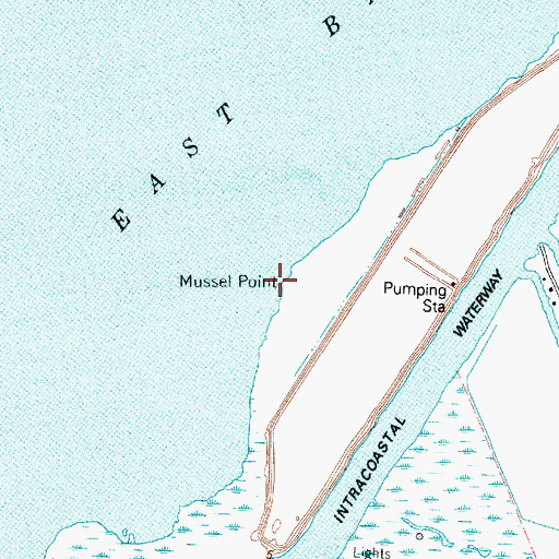 Topographic Map of Mussel Point, TX
