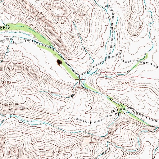 Topographic Map of Mussey Canyon, TX