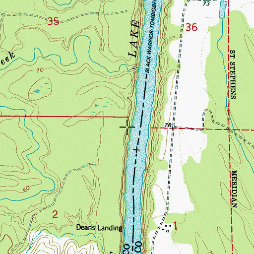 Topographic Map of Pierces Landing (historical), AL