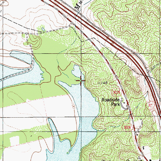 Topographic Map of Mustang Creek, TX