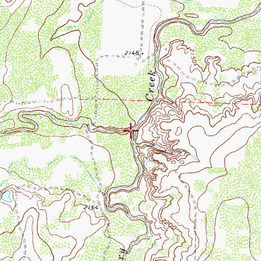 Topographic Map of Mustang Creek, TX
