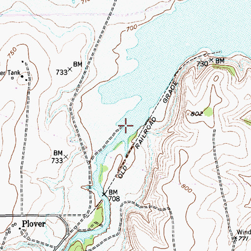 Topographic Map of Mustang Creek, TX