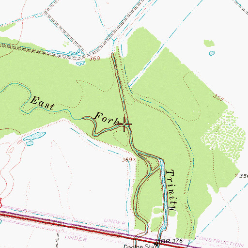 Topographic Map of Mustang Creek, TX