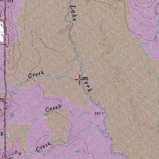 Topographic Map of Mustang Creek, TX