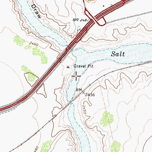 Topographic Map of Mustang Draw, TX