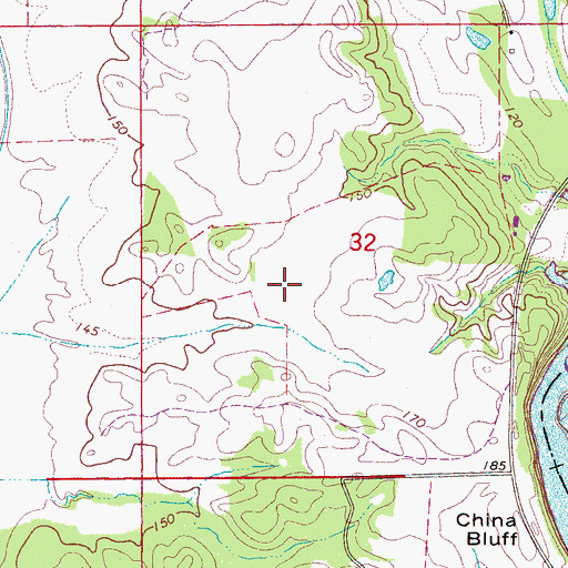 Topographic Map of Pine School (historical), AL