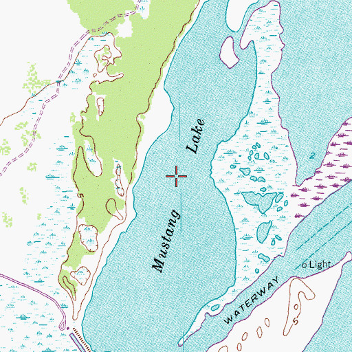 Topographic Map of Mustang Lake, TX