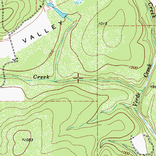 Topographic Map of Mustang Valley, TX