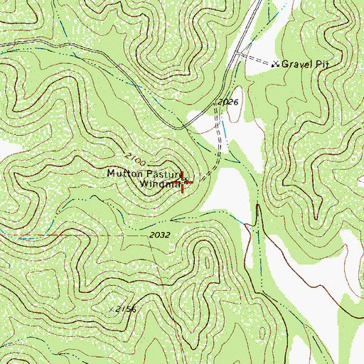 Topographic Map of Mutton Pasture Windmill, TX