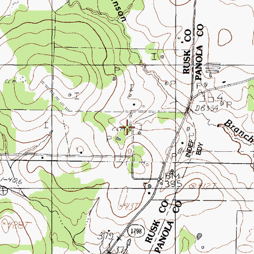 Topographic Map of Myers Cemetery, TX