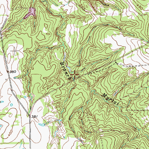 Topographic Map of Myrtal Branch, TX