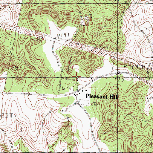 Topographic Map of Myrtle Spring Church, TX