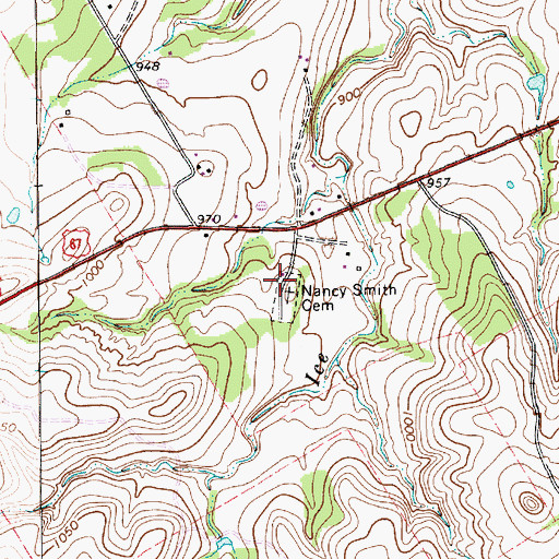 Topographic Map of Nancy Smith Cemetery, TX