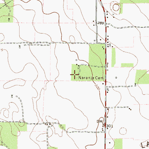 Topographic Map of Naranja Cemetery, TX