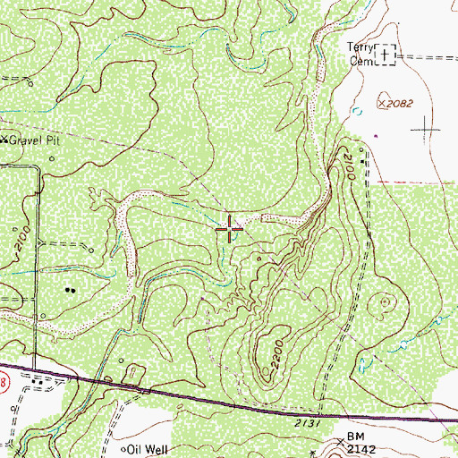 Topographic Map of Natural Well Draw, TX