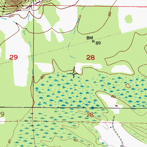Topographic Map of Rider Branch, AL