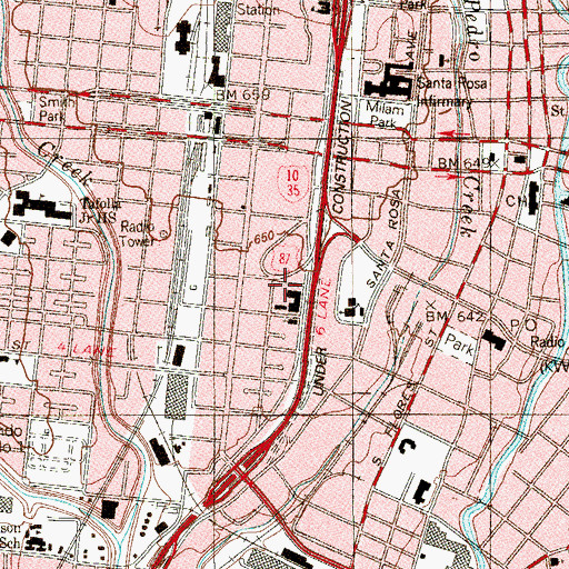 Topographic Map of Navarro School, TX