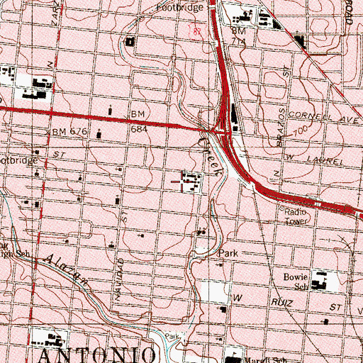 Topographic Map of Nazarene Seminary, TX