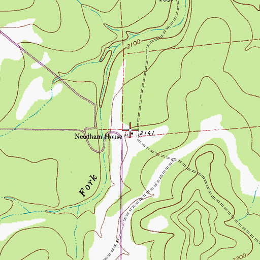 Topographic Map of Needham House, TX