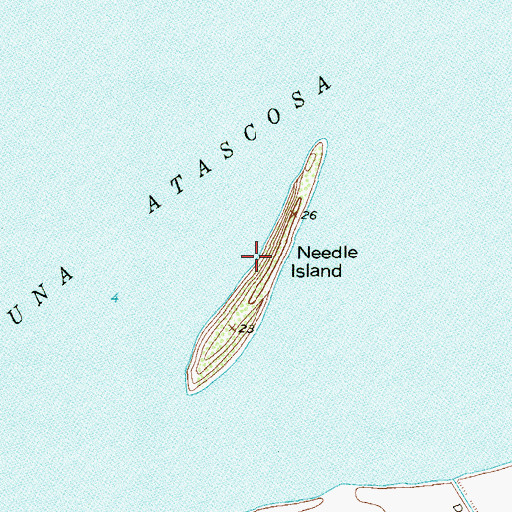 Topographic Map of Needle Island, TX