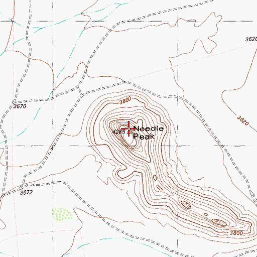Topographic Map of Needle Peak, TX